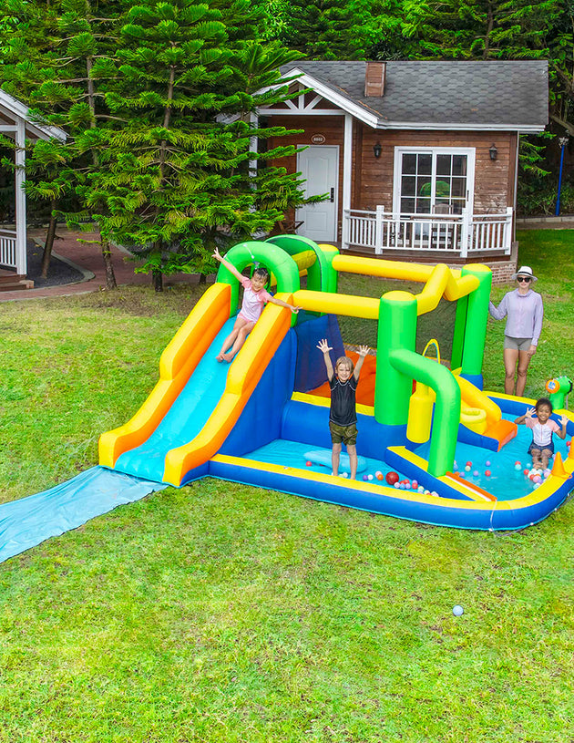 Water Bounce House with Long Slide